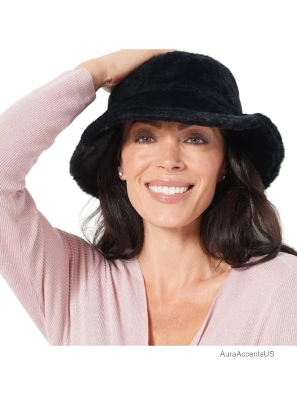 Sherpa Faux Fur Reversible Bucket Hat Adjustable Winter Warm Cap